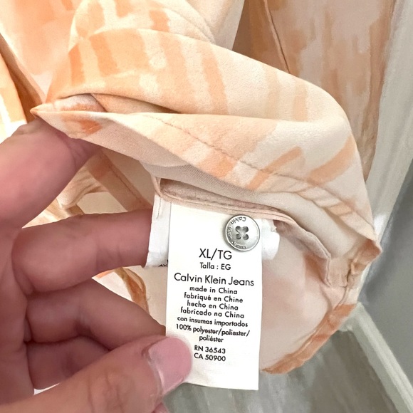 Calvin Klein Jeans Long Sleeve Coral Blouse - Picture 6 of 6